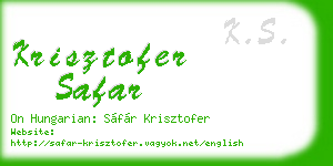 krisztofer safar business card